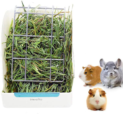 Rabbit Hay Feeder, Large Capacity Bunny Hay Rack for Rabbits, Guinea Pigs, Chinchillas, Small Animals, Hay Dispenser - color: White