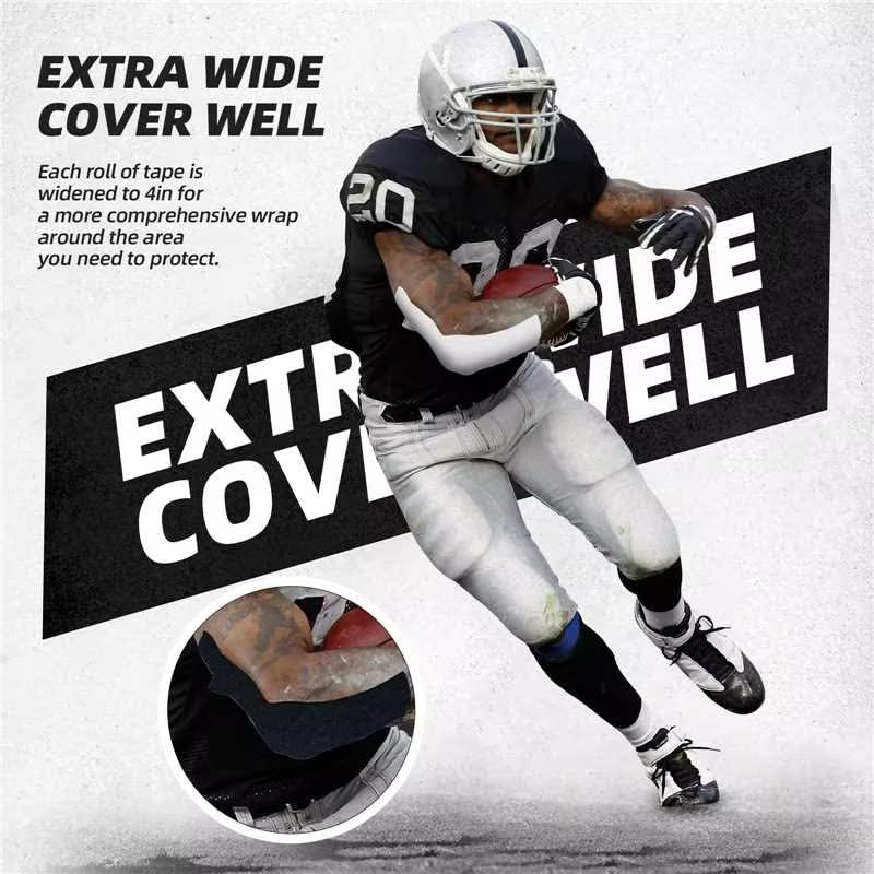 OK TAPE Turf Tape Football Precut 4in x 21ft (4in x 15.75in/16pcs) | Black Kinesiology Tape Waterproof, Durable and Super Sticky, Extra Wide Turf Tape for Turf Burn - color: Black