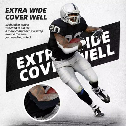 OK TAPE Turf Tape Football Precut 4in x 21ft (4in x 15.75in/16pcs) | Black Kinesiology Tape Waterproof, Durable and Super Sticky, Extra Wide Turf Tape for Turf Burn - color: Black