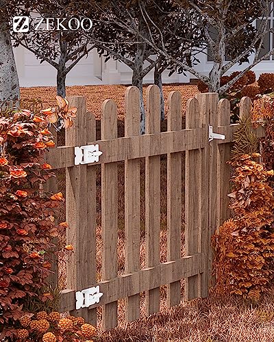 ZEKOO Stainless Steel Gate Hardware Kit, Self Closing Gate Hinges and Latch | Rust Proof, Use for Vinyl Fence Gate and Wood Fences Gate, Heavy Duty 2 Gate Latches 4 Gate Hinges (White) - color: White Two Set