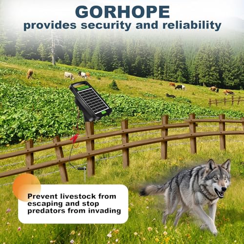 20 Miles Solar Electric Fence Charger,0.32J Powered 24-Hour Protection - size: GOR32（20M0.32J）