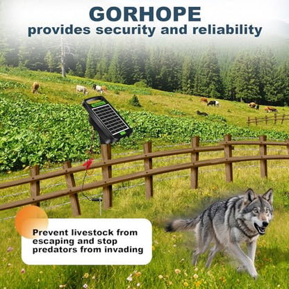 20 Miles Solar Electric Fence Charger,0.32J Powered 24-Hour Protection - size: GOR32（20M0.32J）