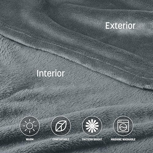 Catalonia Wearable Blanket with Sleeves for Women & Men, Fleece Wrap Throw - color: Gray