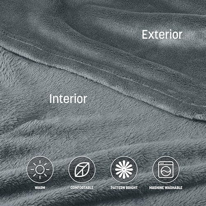 Catalonia Wearable Blanket with Sleeves for Women & Men, Fleece Wrap Throw - color: Gray