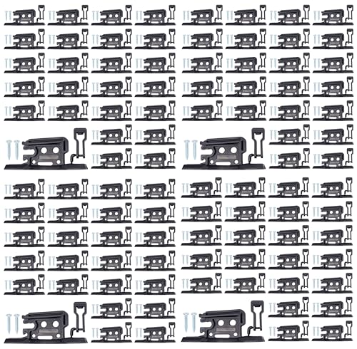 Electric Fence Polytape/Polywire/Rope Insulators with Locktab PK100 in Black Included Screws for Wood Post Nail on for Hi -Tensile