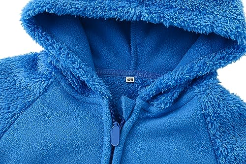 Toddler Winter Coats Baby Boys Girls Fuzzy Sherpa Fleece Jackets - color: Z-blue, size: 3-4T