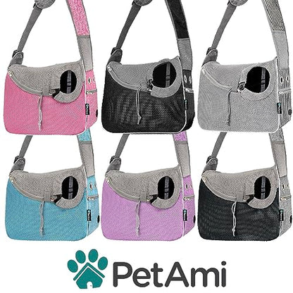 PetAmi Dog Sling Carrier for Small Dogs, Hands Free Crossbody Carrier, Pink - color: Pink