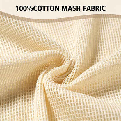6-Pack Laundry Bags, Durable Cotton Mesh with Sturdy Zipper, Breathable Mesh Fabric, Ideal for Washing Underwear, Pants, Shoes, Socks and Delicate Garments - color: Beige, size: 19.6"L x 15.7"W x 0.2"H