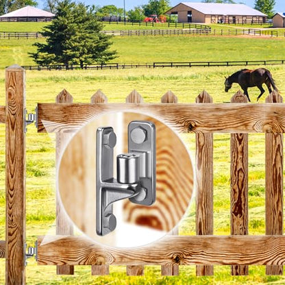Dolibest Heavy Duty 304 Stainless Steel Gate Hinges, Non-Welded One-Piece Design, Wall Mount Gate Hinges with 5/8'', Post Mounting for Farm Gates Wall/Wooden Fences, 600 lbs Capacity, (2 Set) - color: Silver 2-pack