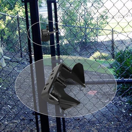 2 Pack Wall Mount Butterfly Latch 1-3/8" to 1-5/8", Gate Fork Lock with Padlock Hole, Chain Link Fence Parts, Gate Fork Latch,Chain Link Fence Gate Latching Hardware (Black - 2 pcs) - color: Black - 2 pcs