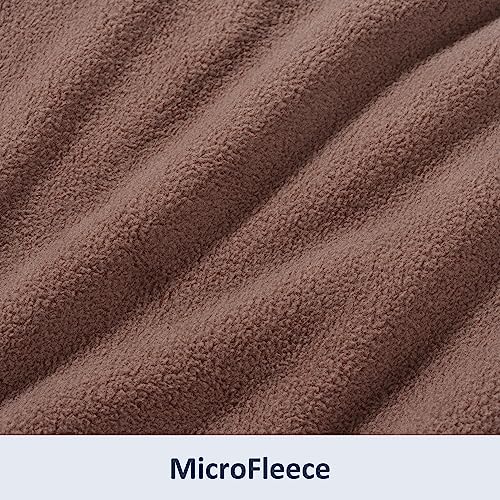 Berkshire Blanket Microfleece Queen Size Bed Blanket Taupe, Lightweight Soft Breathable Plush Micro Fleece Blanket for Bed Couch Sofa, 90x90 Inches - color: Foal, size: Full/Queen