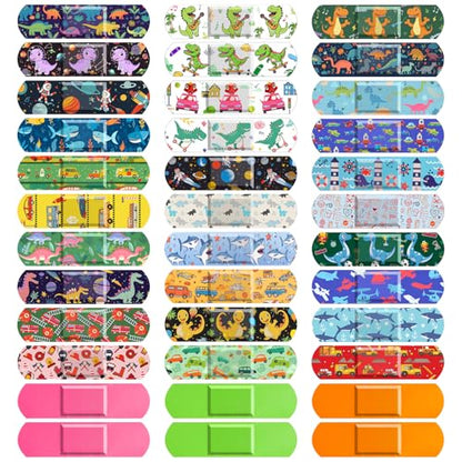 Sublaga 300Pcs Adhesive Bandages, 33 Styles Kids Cartoon Bandage Adhesive Flexible Colorful Bandages Cute Cartoon Bandages for Boys Waterproof Bandage for Kids Protect Scrapes