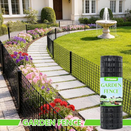 Black PVC Coated Welded Wire Fencing,2"x2" 16 Gauge,36inch H x 100ft L Garden Wire Fence Roll,2/3/4/5/6ft Tall x 50/100 ft Long Vinyl Coating Metal Wire Mesh for Yard,Farm,Dog,Vegetable Protection - color: Black, size: 2"x2" 36inx100ft