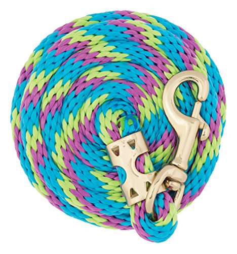 Weaver Leather Poly Value Lead Rope, 5/8" x 8', Lime Zest/Hurricane Blue/Purple Jazz