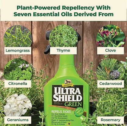 Absorbine UltraShield Green Natural Insect Repellent, 32 oz Sprayer - size: 32 Fl Oz (Pack of 1)