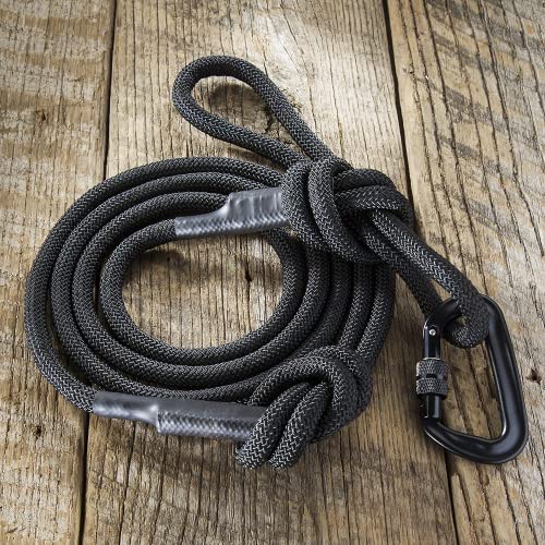 Embark Dog Leash - Heavy Duty Tough Nylon Training Lead for All Dog Breeds | Mountain Climbing Rope with Heavy Duty Locking Carabiner - Strong & Durable Nylon Pet Leash - 6 FT - Black - color: Black