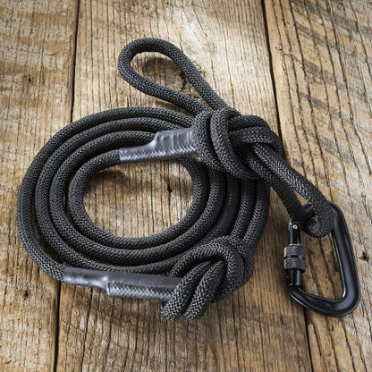 Embark Dog Leash - Heavy Duty Tough Nylon Training Lead for All Dog Breeds | Mountain Climbing Rope with Heavy Duty Locking Carabiner - Strong & Durable Nylon Pet Leash - 6 FT - Black - color: Black