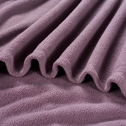 Berkshire Blanket Microfleece Queen Size Bed Blanket Lavender, Lightweight Soft Breathable Plush Micro Fleece Blanket for Bed Couch Sofa, 90x90 Inches - color: Lavender, size: Full/Queen