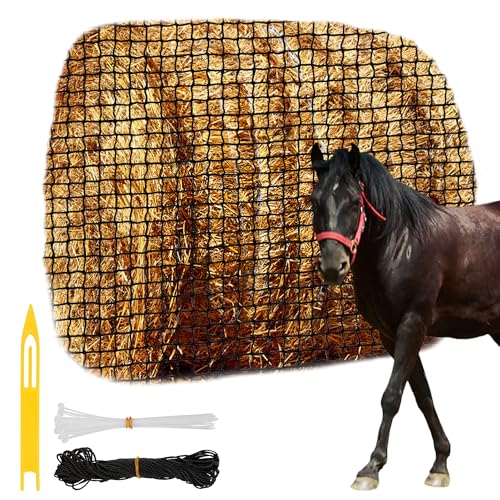 Round Bale Hay Net for Horses, 5x5 Feet Feeding Hay Net