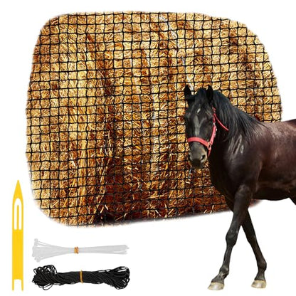 Round Bale Hay Net for Horses, 5x5 Feet Feeding Hay Net
