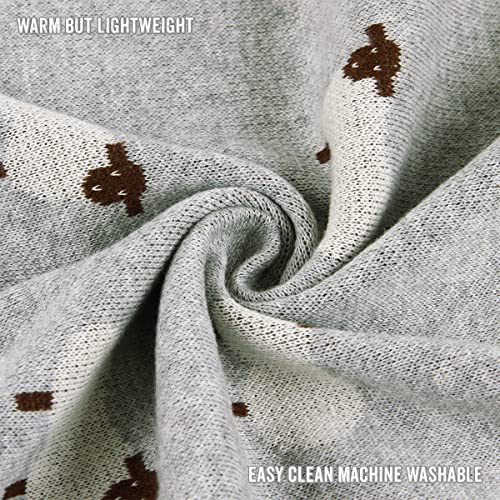 Knit Baby Swaddle Blanket - 100% Cotton Soft Cozy Lightweight Unisex Receiving Swaddling Stroller Quilt Blanket for Shower Gift Registry for Newborns Infants & Toddlers (Sheep - Grey) - color: 06 - Sheep - Grey