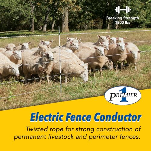 Premier 1 EnduraSoft® 6.0-660' Electric Rope | Polyester rope — more UV-resistant than polyethylene. Twisted (not braided). 3 tinned copper + 3 SS filaments. 25-year life.