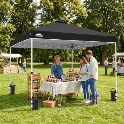 EAGLE PEAK 10x10 Pop Up Canopy Tent Easy Up Canopy Outdoor, Black - color: Black, size: 10x10