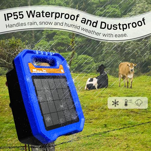 Solar Electric Fence Charger for Livestock, Low Consumption Electric Fence Controller with Smart Day/Night Mode, Suitable for Pasture or Garden Fencing - style: WL2