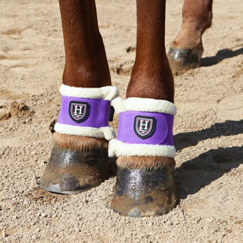 Harrison Howard Essential Premium Horse Pastern Wraps with Berber Fleece Lining Sold in Pairs Purple - color: Purple
