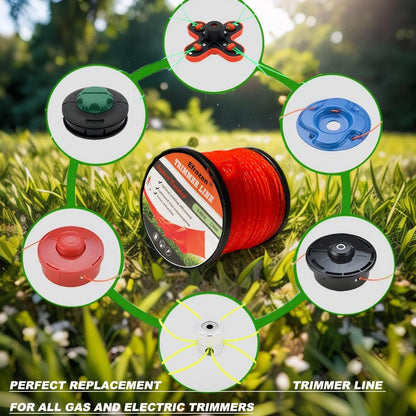 Weed Eater String, Commercial Square Twist .105" Diameter x 302' String Trimmer Line in Spool,Premium Nylon Universal Replacement Weed Wacker String, Orange - size: 302FT x .105 in