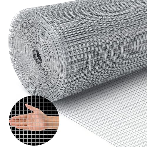 Land guard 23 Gauge Hardware Cloth, 1/4 inch 48inch×100ft Chicken Wire Fence, Galvanized Welded Cage Wire Mesh Roll Supports Poultry Netting Cage Fence…… - color: Galvanized, size: 1/4inch 48inch×100ft