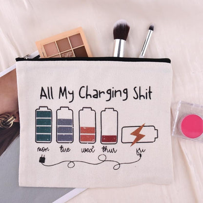 ShiQiao Spl Charging Travel Makeup Bags for Women Charger Cosmetic Bags Electronics Bag Organizer Toiletry Pouch for Women Birthday Christmas Gifts for Girls Charging Cable Organiser Pouches Bag - style: All My Charging