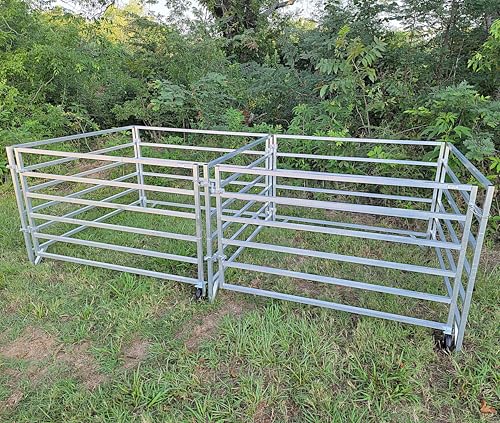 Aluminum 5 FT X 5 FT 6 Rail 40" Tall Sheep & Goat ADD-ON STALL KIT Panel Pen