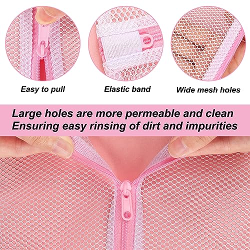 Vivifying Mesh Laundry Bags, 4pcs Durable Coarse Mesh Wash Bags with Zipper for Washing Machine, Delicates, Lingerie, Socks, Shoes and Stuffed Animals - size: 4 Laundry Bags (Variety Pack)