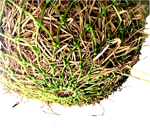 Majestic Ally 1.25”x1.25” Holes Ultra Slow Feed 40” Very Sturdy Hay Net with Bottom Ring for Goat, Sheep, Simulate Grazing and Reduces Waste (Black) - color: Black