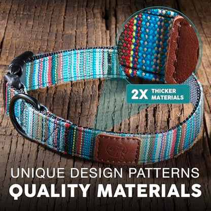 Embark Dog Collar - Adjustable Heavy Duty Outdoor Pet Training Collar - color: Boho, size: Large