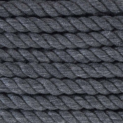 Super Soft 3 Strand Twisted Cotton Rope (Dark Gray, 1/2 Inch x 10 Feet) - color: Dark Gray, size: 10 Feet X 1/2 Inch