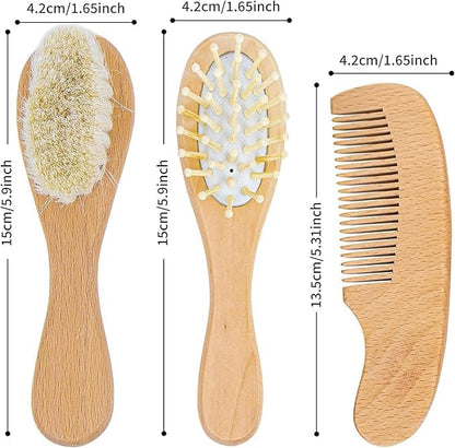 Personalized Baby Brush and Comb Set Custom Cradle Cap Brush Personalized Baby Gifts Baby Hair Brushes Set for Newborns Girls Boys Newborns Toddler Baby Grooming Kit (Design 1) - color: Design 1