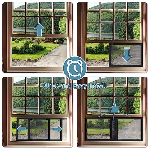 BAFLOTEX Adjustable Window Screens, 15 x 25-45 Inch, Black, 2 Pack - color: Black, size: 15"H*25-45"W, 2 Pack