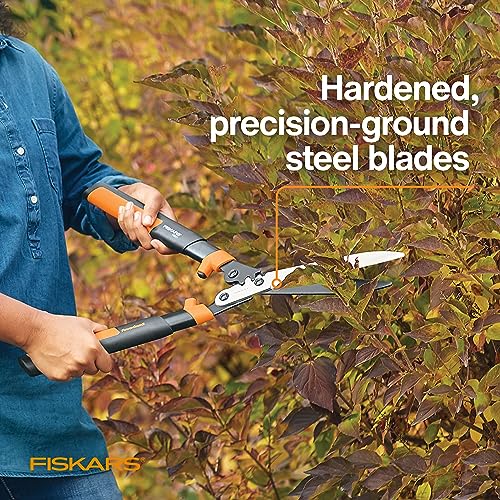 Fiskars 23" PowerGear2 Garden Hedge Shears, Hedge Clippers, 10" Blades | PowerGear2 Technology Multiplies Power for Less Effort, SoftGrip Handles and Shock-Absorbing Bumpers - style: 23" PowerGear2