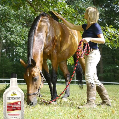 Absorbine ShowSheen Hair Polish & Detangler, 32 fl oz Refill Quart Bottle | Mane & Tail, Pro-Vitamins, Silk Proteins, Lustrous Shine, Reduces Hair Breakage, Promotes Longer Healthy Hair, Horses & Dogs - size: 32 fl oz Refill (No Sprayer)