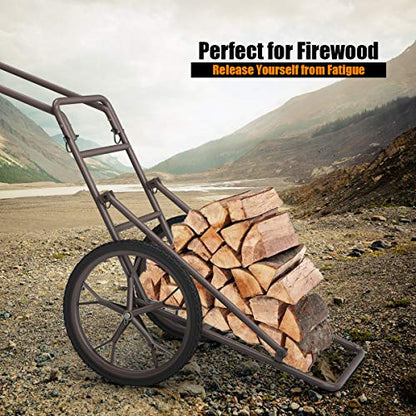 Goplus Folding Deer Cart, 500LBS Deer Hauler with Big Rubber Wheels, Heavy Duty Metal Hunting Game Cart for Animals, Firewood, Hiking, Fishing - style: 23" x 51" x 37.5"