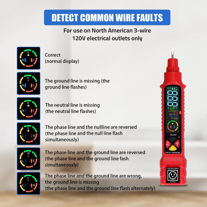 2 in 1 Non Contact Voltage Tester AC 2-440V LCD Wire Breakpoint Finder