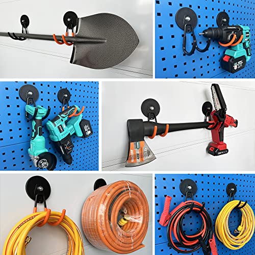 ULIBERMAGNET Strong Magnetic Hooks,2 Pack Heavy Duty Large Magnetic Hooks for Extension Cord, Cable, Hose, Power Cord,Rope,Drill,Jig Saw,Circular Saw,Garden Lawn Tools (Black/3.46inch) - style: 3.46" Sturdy Magnetic XJ Hooks Black 2PC