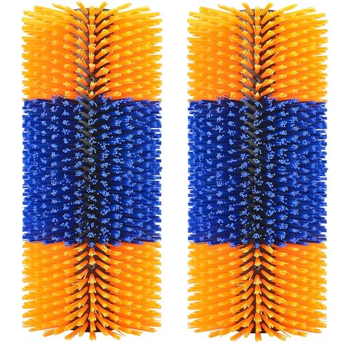 2PCS Livestock Scratch Brushes, Horse Scratcher Massage Brush Kit, Yellow - color: Yellow, size: 2-Pack