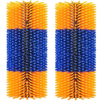 2PCS Livestock Scratch Brushes, Horse Scratcher Massage Brush Kit, Yellow - color: Yellow, size: 2-Pack