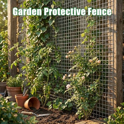 Land guard 19 Gauge Hardware Cloth, 1 inch 48inch×100ft Chicken Wire Fence, Galvanized Welded Cage Wire Mesh Roll Supports Poultry Netting Cage Fence - color: Galvanized, size: 1 Inch 48inch×100ft