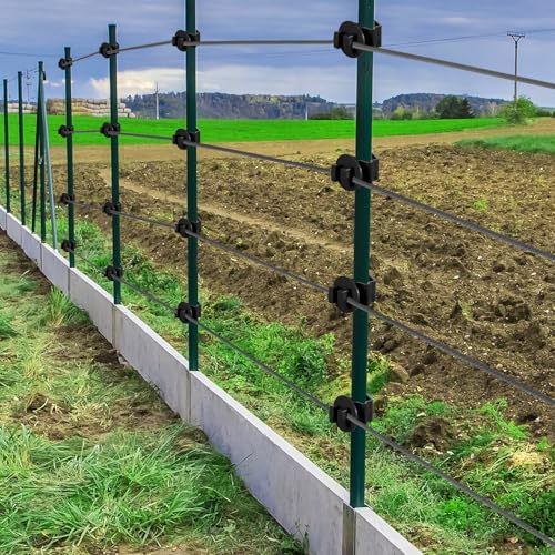 Geiserailie 200 Pcs Black T Post Insulators Electric Fence Posts Electric Fence Insulators Wire Standard Snug Fitting T Post Clips for Agricultural Ranchers - color: Black