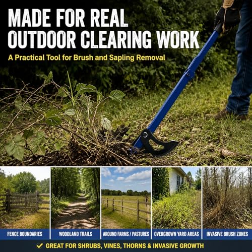 Sapling Puller Tool, 56-Inch Heavy Duty High-Leverage Tree Root Puller for 1/4 to 2 in Woody Stems, Fully Uproots Trees, Shrubs, Vines and Thorns, Invasive Plant Remover for Landscaping