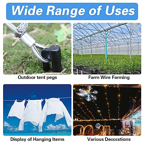 Shineyoo 1/8" Wire Rope Kit，Steel Wire Cable，200FT Turnbuckles for Cables Wire，Vinyl Coated Stainless Steel Cable Wire for Outdoor,Garden,Kitchen,Craft with Turnbuckle - style: 200FT